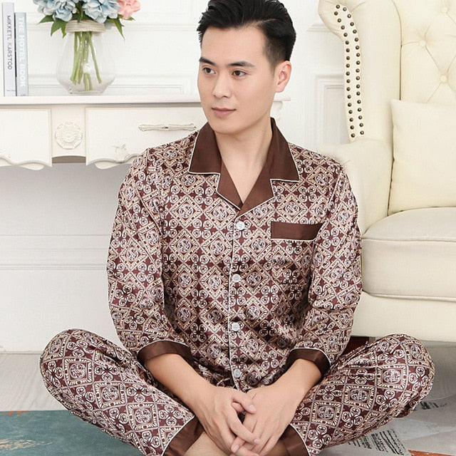 Men's Designer Ice Silk Pajama Set