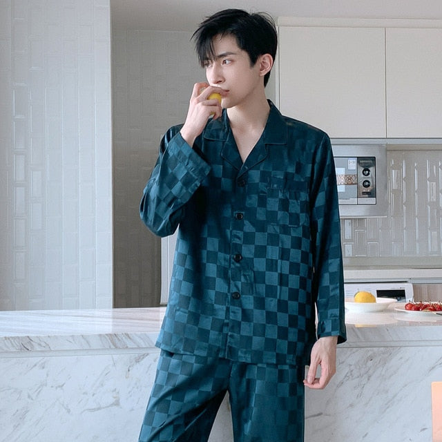 Men's Designer Ice Silk Pajama Set