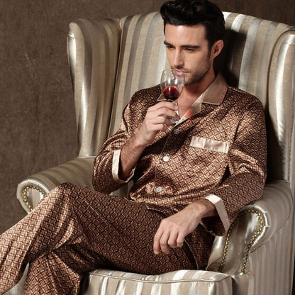 Men's Designer Ice Silk Pajama Set